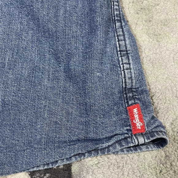 Wrangler Denim Shirt Mens 3XL Blue Pearl Snap Button Up Western Cowboy Work - Picture 9 of 12